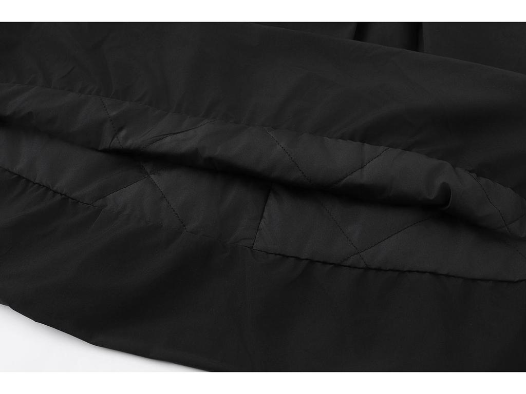 2025 Winter Women's Casual Black High-Waisted Full Skirt