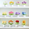 DIY Handwoven Mini Potted Flower Rose Tulip Daisy Office Desktop Ornamental Plant Woolen Thread Finished Product Home Decoration