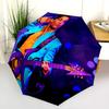 Purple Rain Folding Umbrella Suitable For All Seasons 8 Paraphenoid Bones Printing Umbrella Outdoor