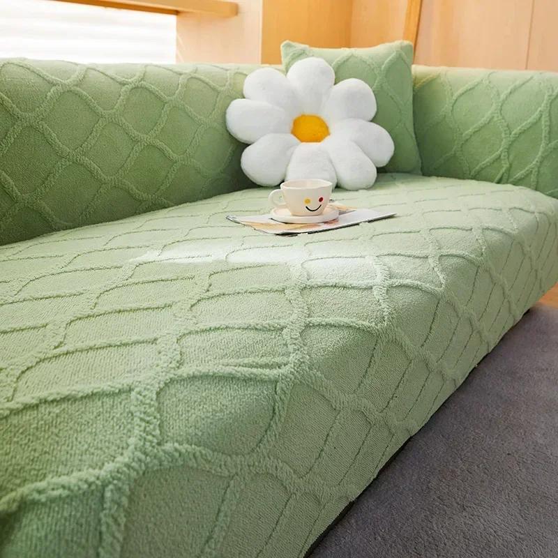 1Piece Universal Plush Sofa Cover All-inclusive Universal Anti-cat Scratch Sofa Cushion Cover Simple Modern Elastic Sofa Hat