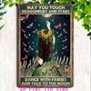 Vintage Metal Poster Moon Stars Butterflies Fairies Wall Art Fantasy Bedroom Decor