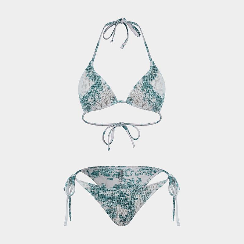 Europäisches und Amerikanisches Bedrucktes Dreiteiliges Bikini-Set mit Gaze-Rock - Sexy Urlaubs-Badeanzug