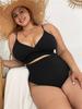 Yüksek Bel Büyük Beden Bikini Kadın Mayo - Avrupa & Amerikan Tarzı