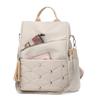 Embroidered Rhomboid Backpack Large Capacity Women's Commuter Bag Multifunctional Shoulder Bag