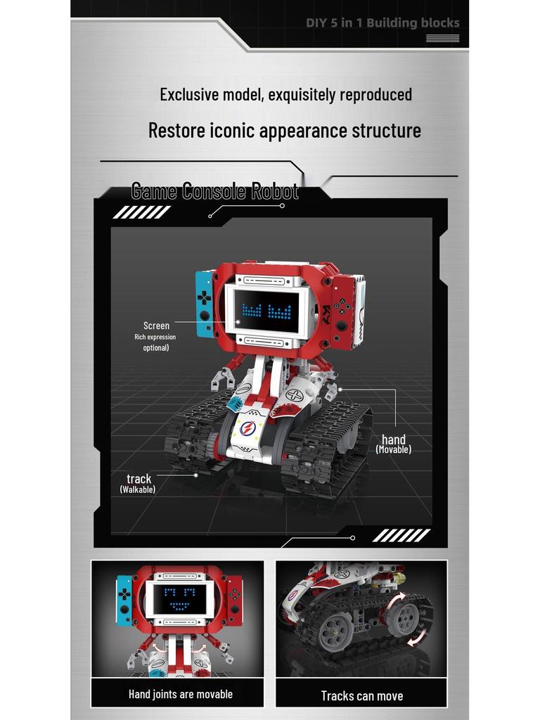 Electric Remote-Control Programming Robot Toy - Compatible with LEGO for Kids' Birthday Gift