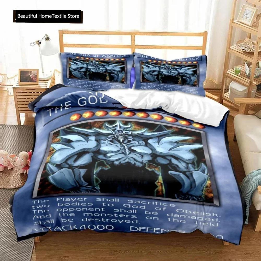Luxury New 3D Print Anime Yu Gi Oh Card Duvet Cover Set Blue Eyes White Dragon Cartoon Bedding Sets King Size Cover Sets
