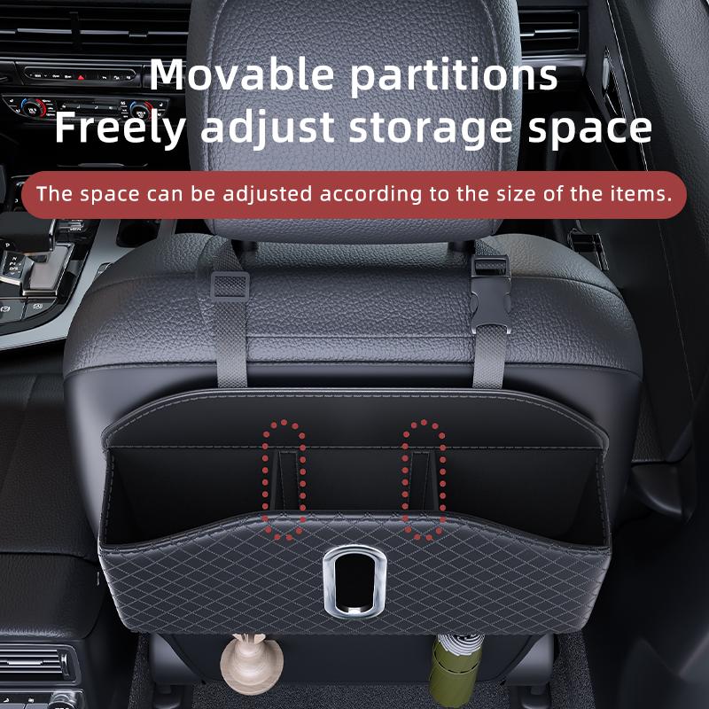 Car Multifunctional Storage Box Leather Storage Bag For Car Seat Back Storage Bag With Tissue Holder Car Interior Accessories