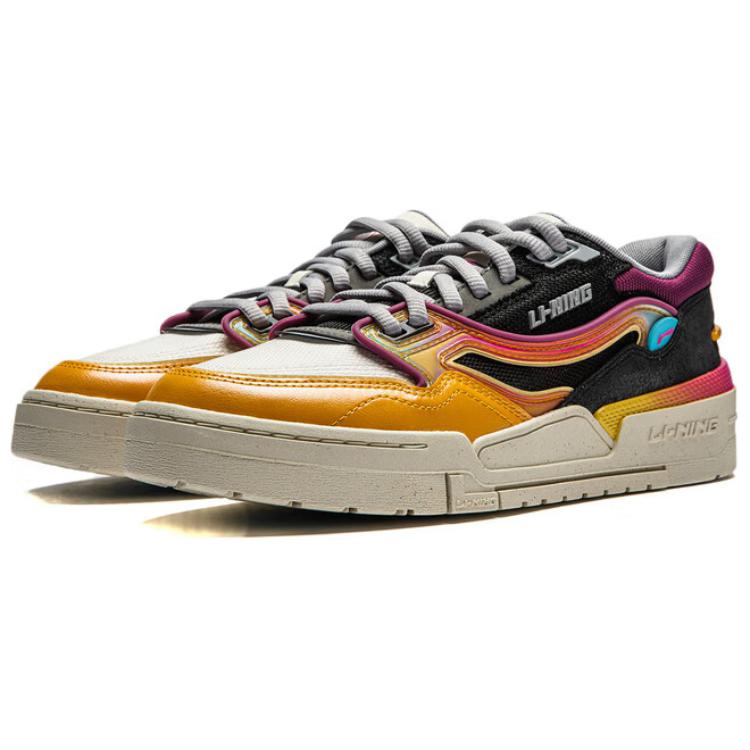 Li Ning 001 BTC Wszechstronne Buty Skate Retro Męskie Sneakersy Pomarańczowe Czarne Białe AGCU053-3