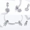 925 Sterling Silver Princess Crown Charms Heart Love Lock Feather Clear CZ Pendant Beads Fit Silver 925 Bracelet Jewelry Making