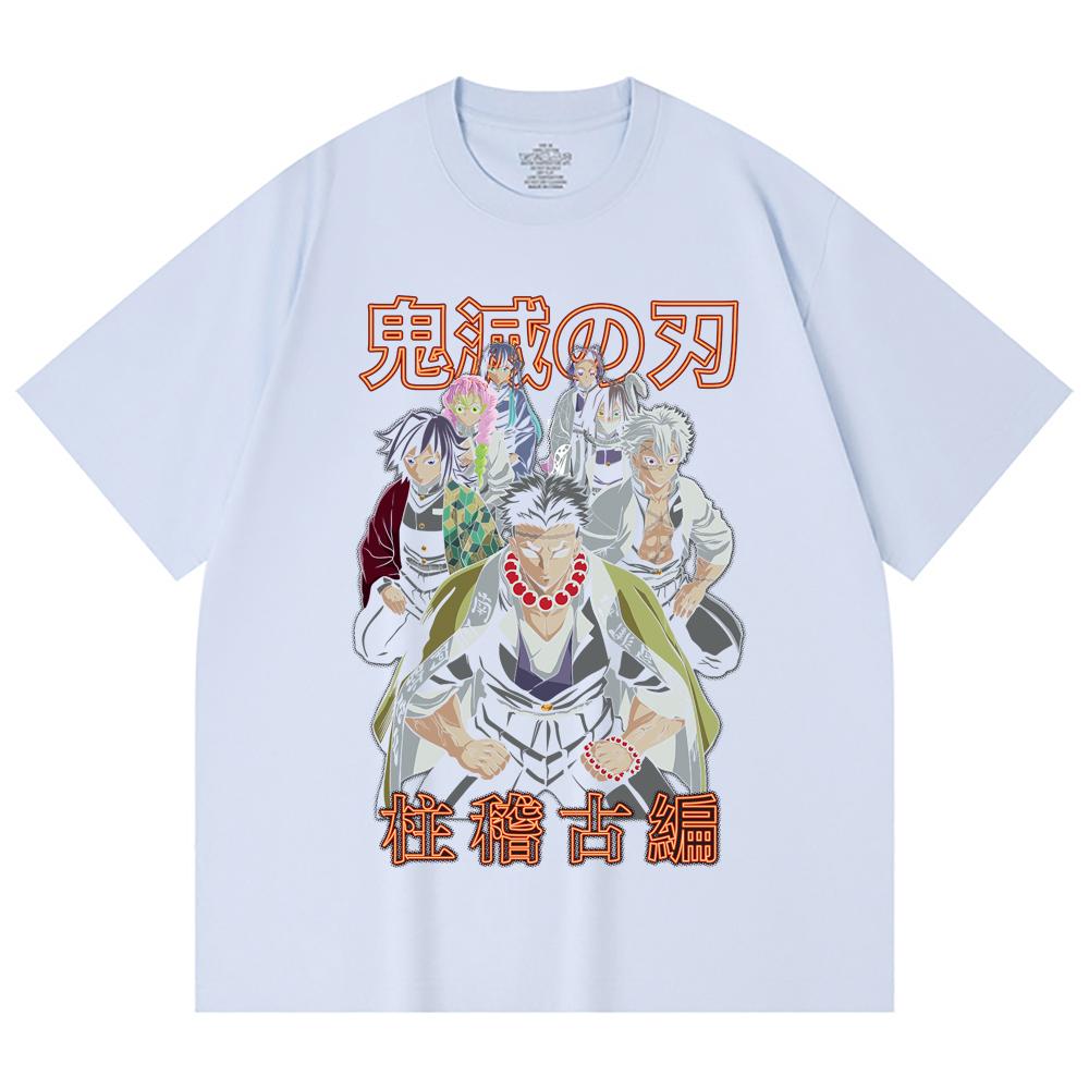 230 Gsm 100% Cotton Demon Slayer V22 Hashiras Print Unisex Heavy Cotton T Shirt