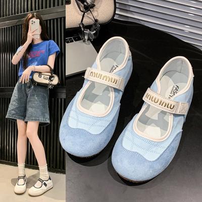 Retro styl baletowy Buty Dexun damskie 2025 lato nowe sportowe buty na platformie płaskie dno płytki dekolt Mary Jane buty pojedyncze leniwe