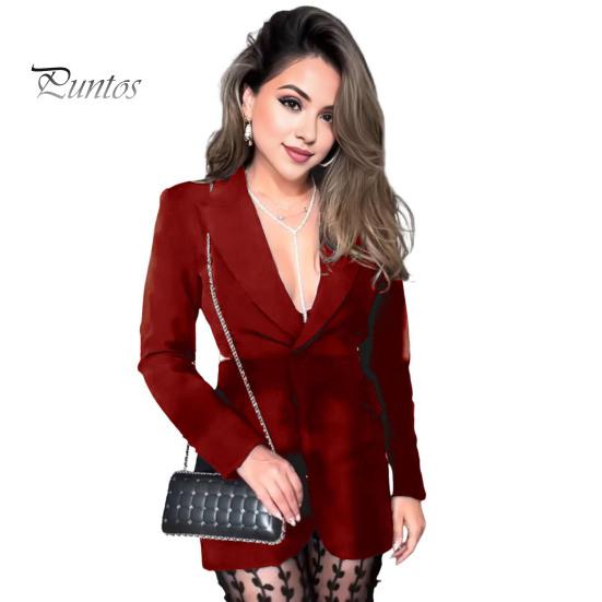 

Женский пиджак с лацканами, длинными рукавами, на пуговицах, с открытой талией сзади, повседневная верхняя одежда на осень и зиму S вино красного