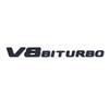 V8 BITURBO Letter 3D ABS Car Sticker for Mercedes Benz Twin Turbo Logo Fender Modification Label Decorative Decal AccessoriesRR1