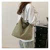 New Fashion Drawstring Shoulder Bag Travel Casual Nylon Tote Bag Waterproof Basic Style Crossbody Bucket Bag Women