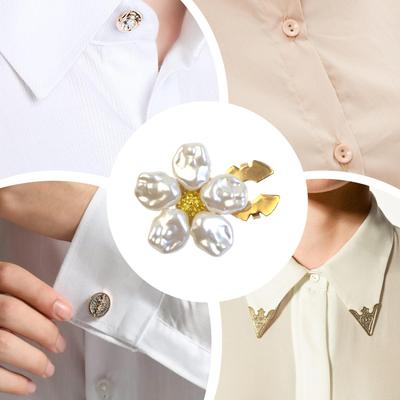 Button Covers for Women Blouses Alloy Faux Pearl Flower Crafts Accessories Pearl Button Covers for Formal Banquet Occasions Home