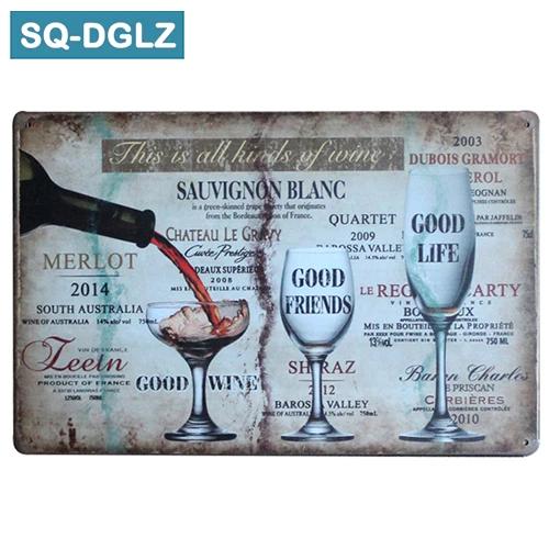 [SQ-DGLZ] Chaud CE VIN En Métal Signe Vintage Plaques En Métal Café Pub Club Maison Décoration Murale En Étain Signes Rétro Plaque