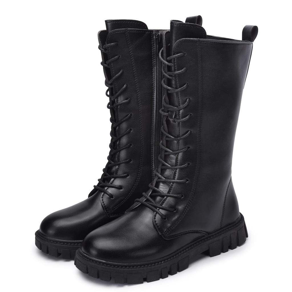 Skeblo Martin Perfect for Snow and Winter Perfect for Photo and Students Girls' Boots, Lace-Up Boots, Play, Children's Shoes, Hakama, Wear, Black,