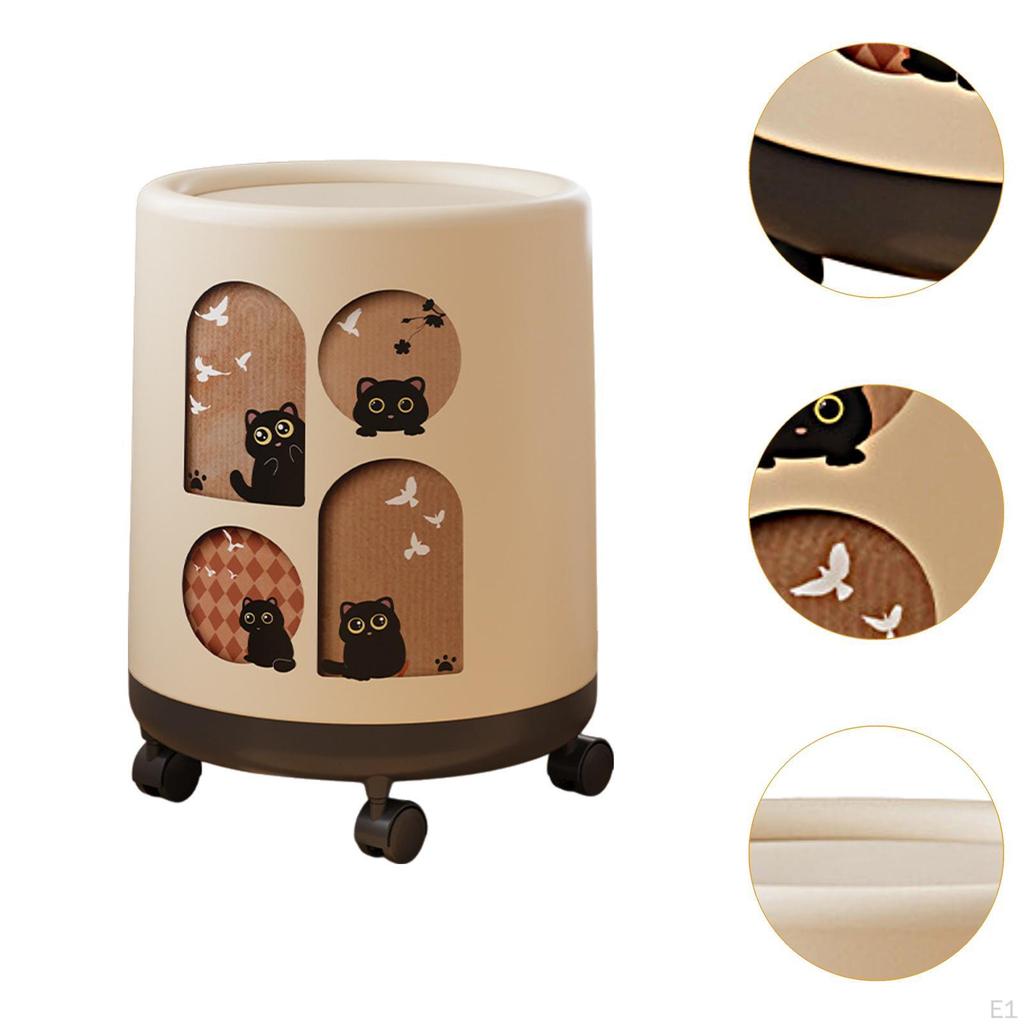 Home Trash Can Household Rubbish Wheeled Stylish Dustbin Garbage Container Wastebasket for