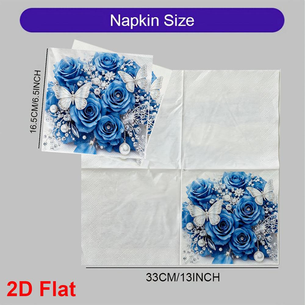 20pcs Disposable Napkins with Rose Pattern Print for Wedding,Parties,and Daily Use for Thanksgiving Fall Christmas Table Decoration