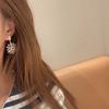 Mixed Color Zircon Micro Inlaid Flower Earrings for Women with Copper Plated Temperament Earrings Short Style Decorative Face