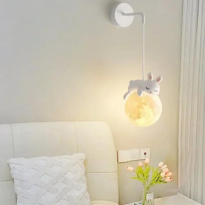 Little Bear Children's Room Pendant Lights LED Minimalist Chandelier Nordic Home Decoration Bedroom Bedside Hanging Lamp Fixture