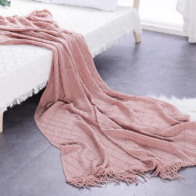 Hotel Bedside Blanket Multi-functional Blanket Nordic Style Simple and Elegant Full Cover Sofa Cover Hotel