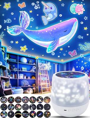 Planetarium with 21 Projection Films for Home Use, Popular and Authentic Design for Kids, Jellyfish, Dolphins, Mermaids, Whales, Unicorns, and Dinosau