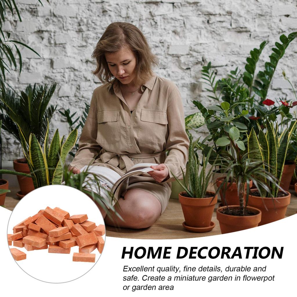 NUOLUX Miniature Brick Diorama Model Brick 50 Pieces DIY Material Realistic Railway Battlefield Scene Building Gardening Scenery Accessory Lightweight