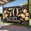 1pc Birthday 70th Gift Box Photo Booth Party Banner Polyester