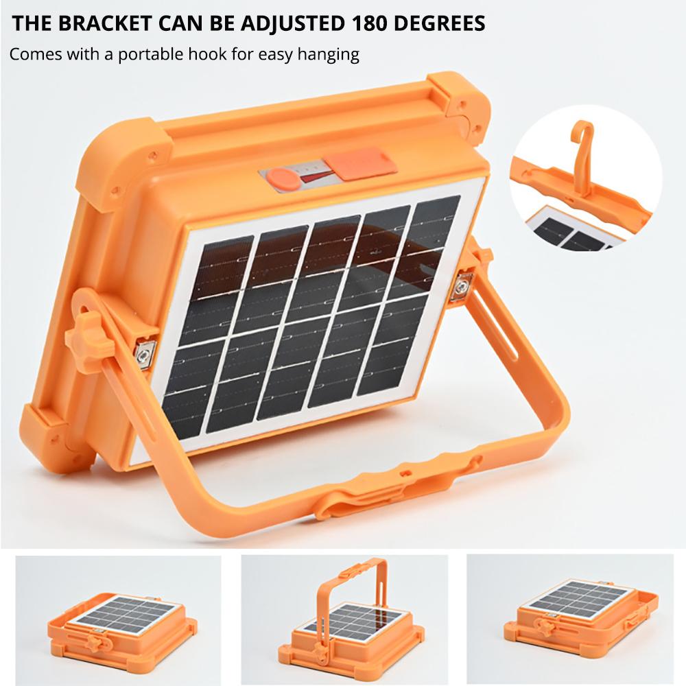 5000W Solar Portable Led Spotlight 100000LM Super Bright Led Work Light Rechargeable for Outdoor Camping Lamp Built-in Battery
