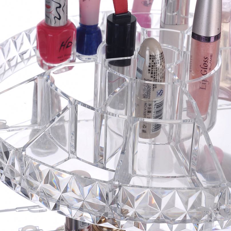 Hot Sale Makeup Organizer Acrylic 360-degree Rotating Adjustable Cosmetics Beauty Supplies Organizers Case Box