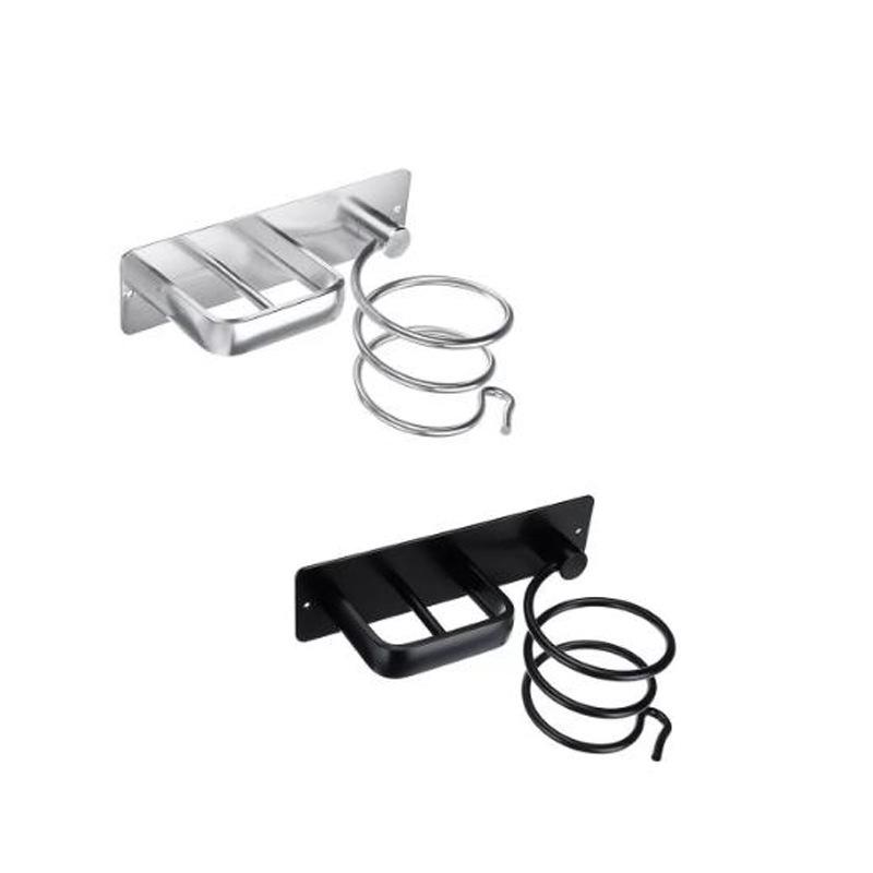 Space Aluminum No-Drill Hair Dryer & Storage Rack Wall Mount