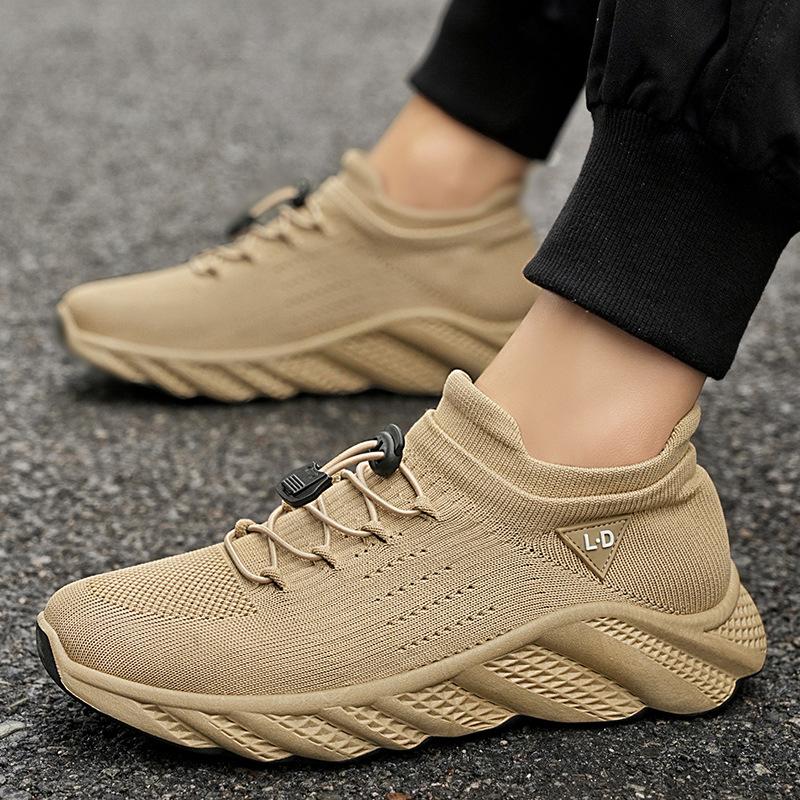 2025 autumn new fashion men's shoes breathable mesh fly-woven socks shoes running casual shoes men's sports shoes