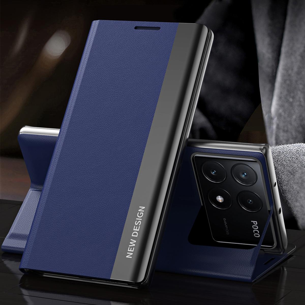 

For Xiaomi Poco X6 Pro 5G/Redmi K70E 5G Case Electroplating Foldable Stand Phone Cover Sapphire