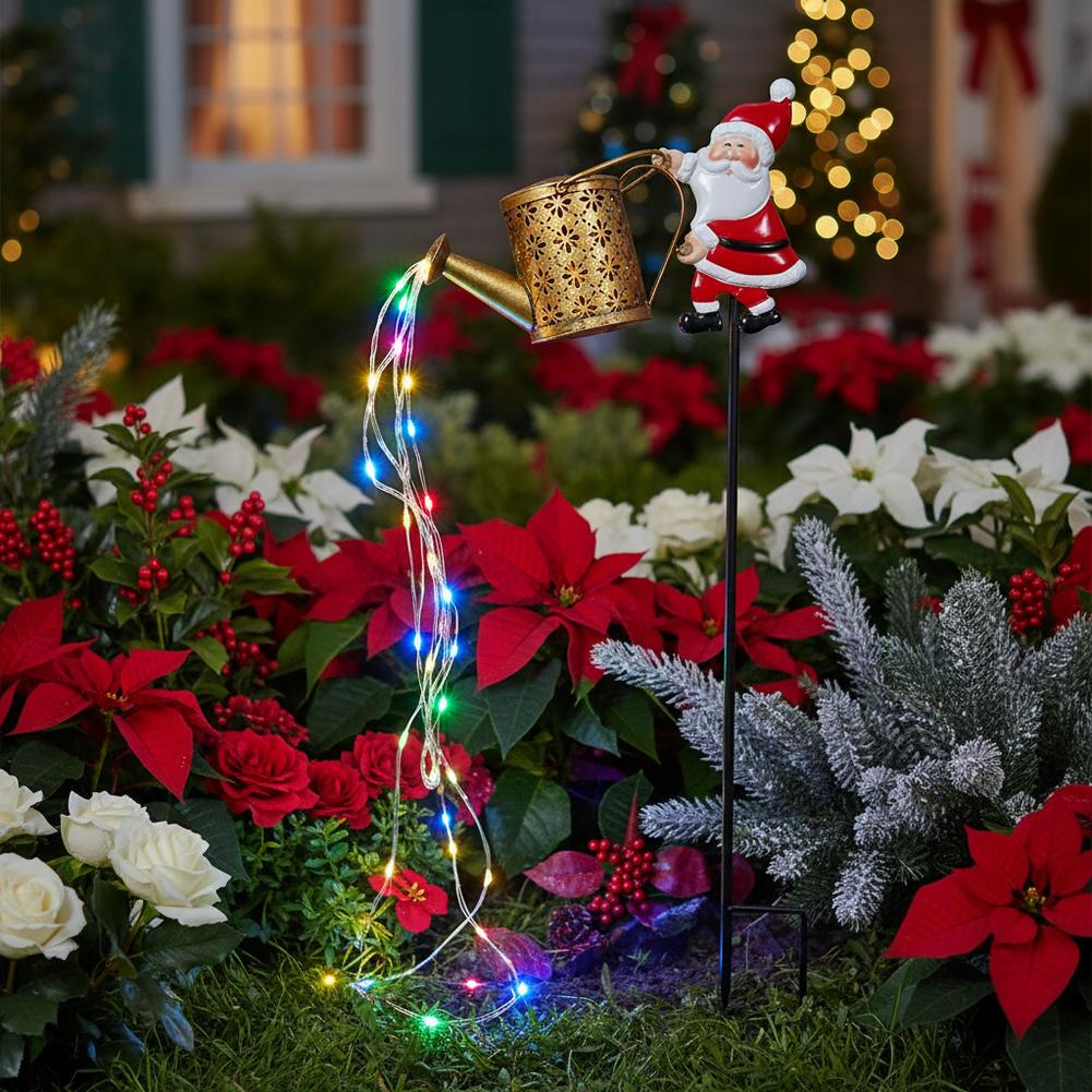 Christmas Solar Stove Lights Garden Lawn Decoration Christmas Water Kettle For Garden Lawn Water Ornaments Outdoor Decor