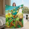 W-Wakfu Game Blanket Flannel warm comfort soft plush blanket For Picnic Beds Sofas Homes And Bedrooms
