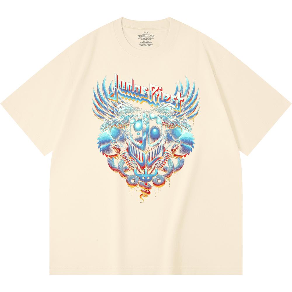 T-shirt Heavy Metal 100% Cotone 230 Gsm Stampa Band Rock Musica Popolare Unisex T-shirt Pesante in Cotone