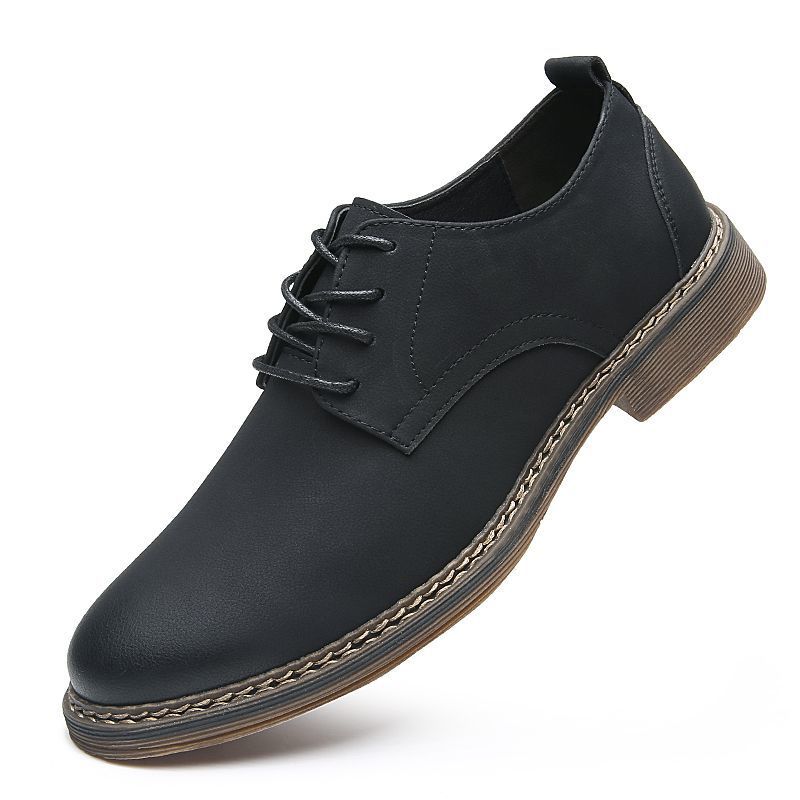 Men's Shoes Spring and Autumn Trendy Shoes 2025 New Korean Version Versatile Breathable British Youth Trend Lace-up Casual Leather Shoes Men