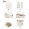Tote 8442 [Rootote] Women's Bag, Snoopy, Small, Self-Standing, Embroidered, IP.Deli.Peanuts-0J (02 Khaki)