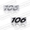 3D Metal Sticker For Peugeot 106 107 Emblem Letters Badge Decoration Rear Trunk Stickers Car Styling Accessories
