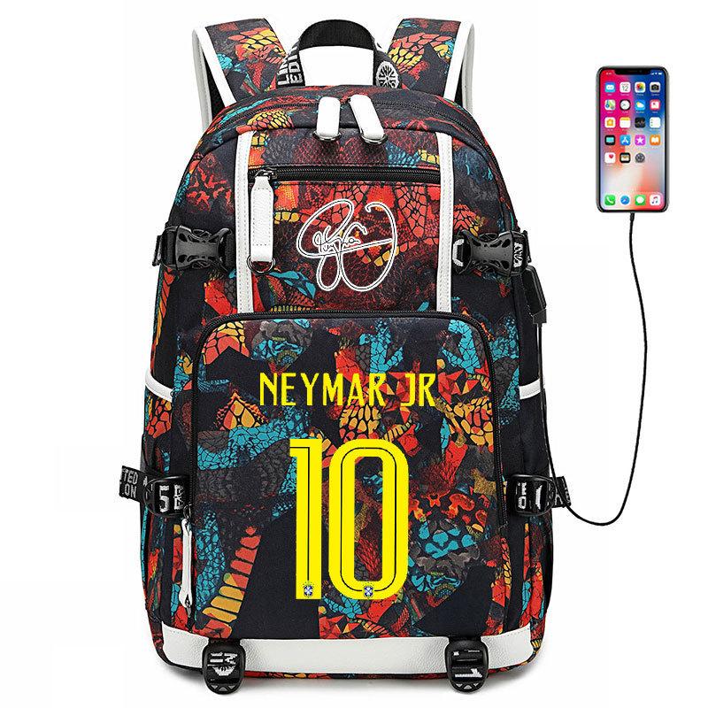 Large Capacity Football Backpack Mbappe School Bag Neymar Signature Backpack