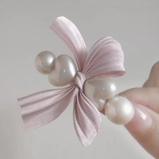 Women Hairpin Heart Shape Imitation Pearls Bowknot Decor Hair Clip Side Bang Hair Pin Hair Styling Tool Hair Accessories