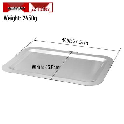 Thickened Stainless Steel Square Mirror Serving Tray
