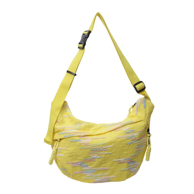 

Женская сумка через плечо с красочной вышивкой, большая вместимость, сумка через плечо жёлтый