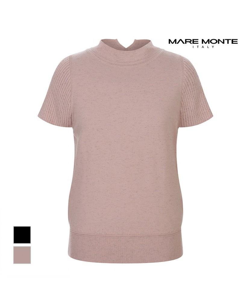 MAREMONTE Mock Neck Short Sleeve Knit_M241Mkt01P0