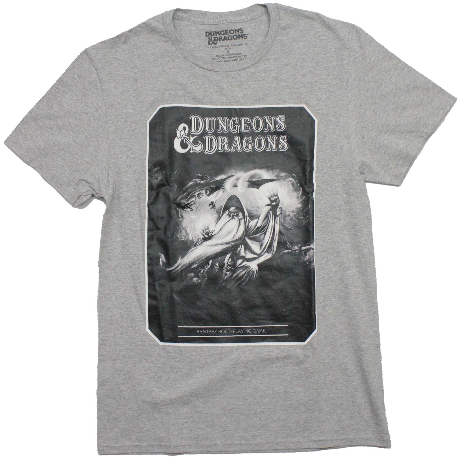 Dungeons & Dragons New Adult T-Shirt - GrayScale Wizard Handbook Image S