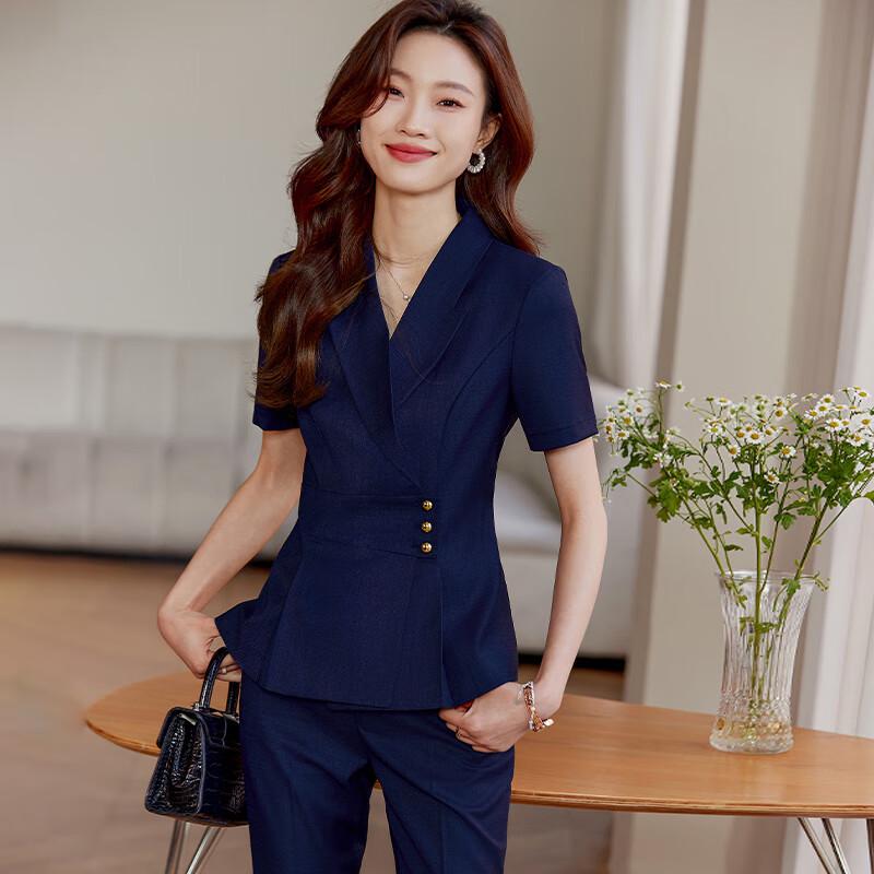 Women's Summer Short-Sleeve Formal Work Suit Set