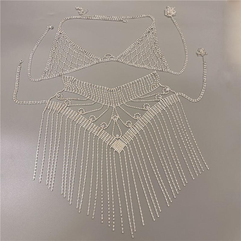 New European And American Fashion Multi-Layer Fringed Rhinestone Underwear Body Chain Nightclub Stage Accessories Body Chain