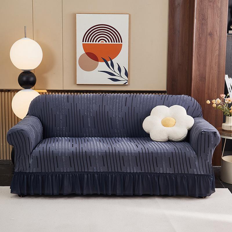 Thickened Jacquard Skirt Sofa Cover Three-color Three-dimensional All-inclusive Fabric Sofa Cover Universal in All Seasons single seat 90-140cm