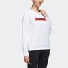 Adidas Sporty Pullover Crew Neck Sweatshirt Women Tops White EH3857